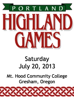 Break-out the Plaid. Portland Highland Games: Jul 20, 2013 8AM-8PM. Info here!
