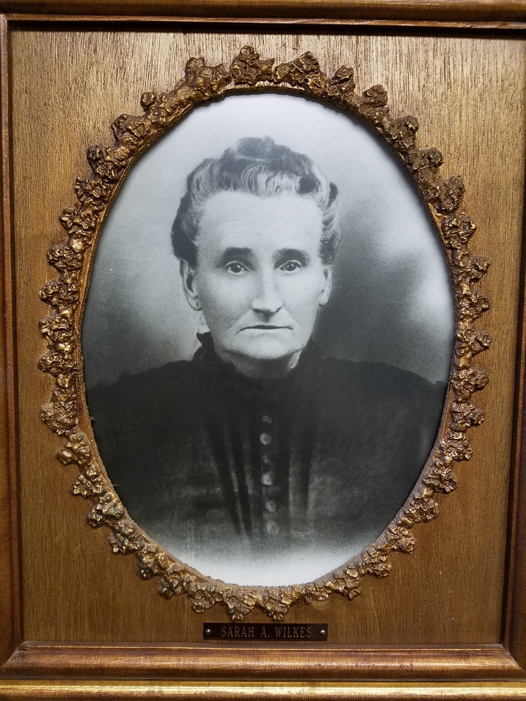 Sarah A Wilkes, wife of William C Wilkes, east Portland pioneer 1850's. Click to enlarge