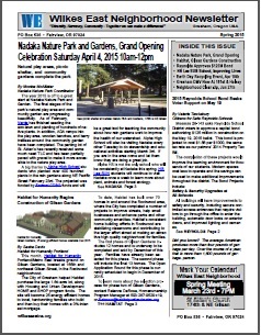Spring 2015 Wilkes East Neighborhood newsletter. Click to view!