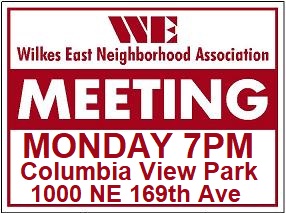 Watch for these red & white Meeting Signs the week before our meeting.