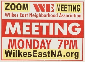 Watch for these red & white Meeting Signs the week before our meeting.